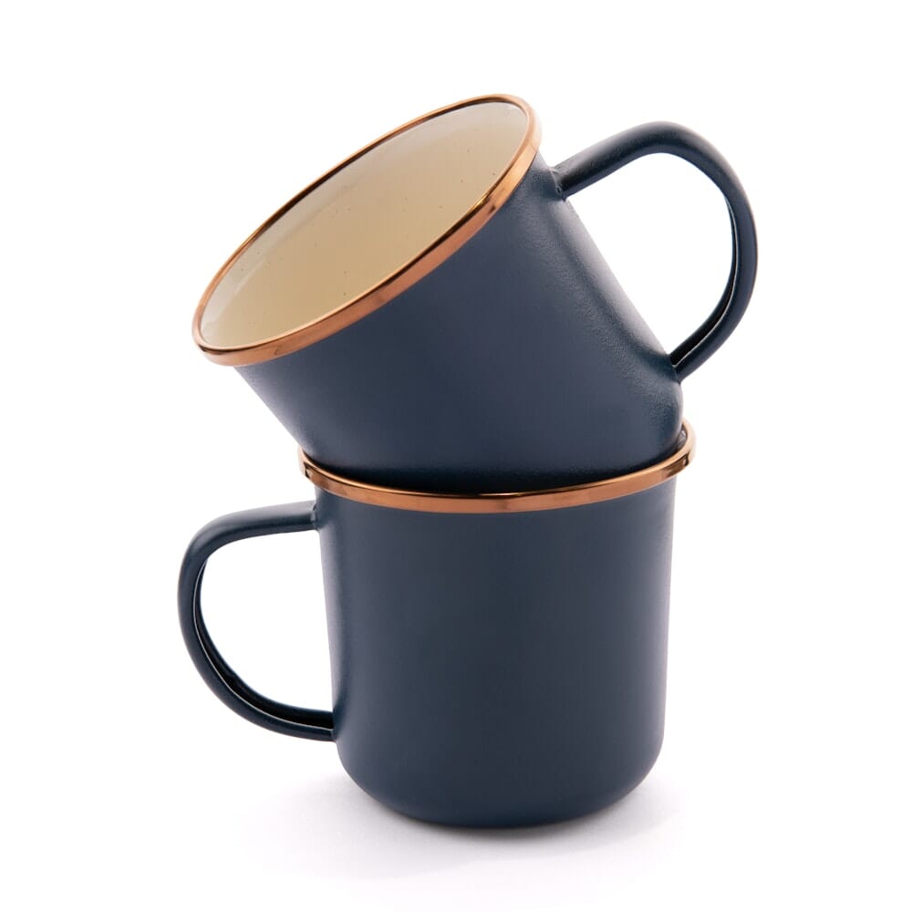 Barebones Enamel Cup Set Ensemble de 2 tasses 473ml 2-Tone indigo blue