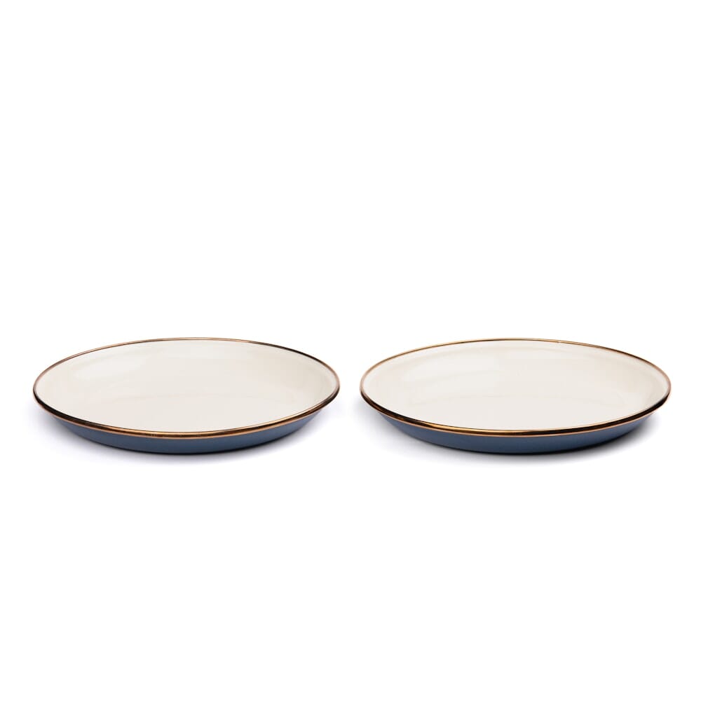 Barebones Enamel Deep Plate Set Ensemble de 2 assiettes Ø27.9cm 2-Tone indigo blue