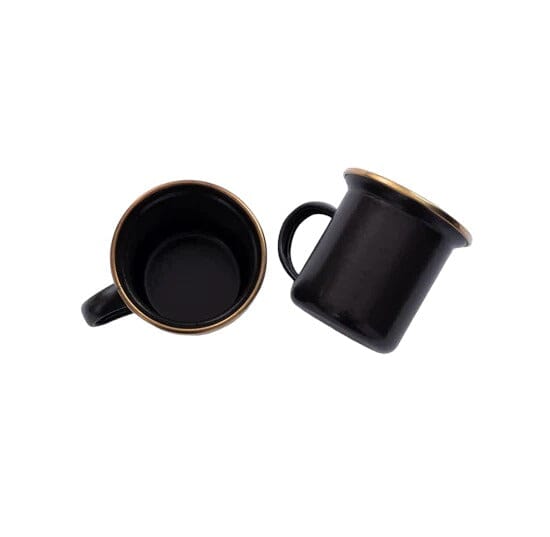 Barebones Enamel Espresso Cup Set Ensemble de 2 tasses espresso 148ml Charcoal