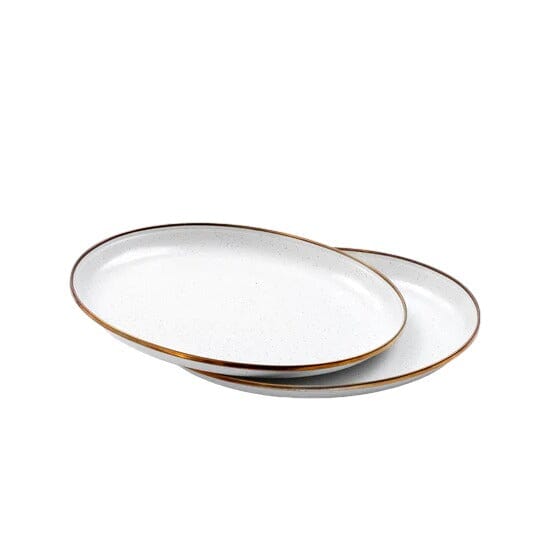 Barebones Enamel Salad Plate Set de 2 assiettes Ø20.3cm Eggshell