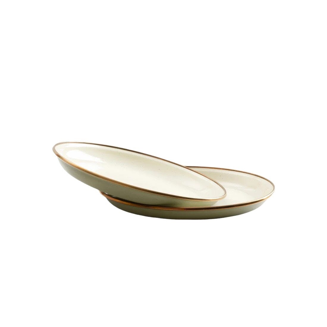 Barebones Enamel Salad Plate Set de 2 assiettes Ø20.3cm Olive drab