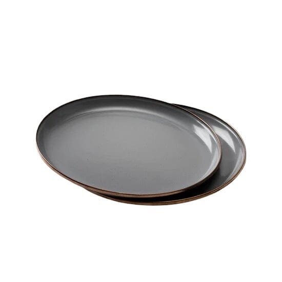 Barebones Enamel Salad Plate Set de 2 assiettes Ø20.3cm Slate Grey