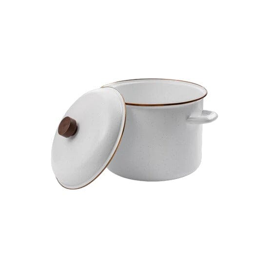 Barebones Enamel Stock Pot Marmite Eggshell
