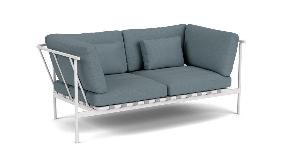 Barlow Tyrie Around Deep Seating Canapé 2 places accoudoirs alu avec coussins Armature Arctic White Carbon Sky 10064