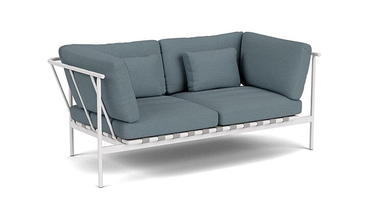 Barlow Tyrie Around Deep Seating Canapé 2 places accoudoirs alu avec coussins Armature Artic White Carbon Sky 10064V Laminé Waterproof