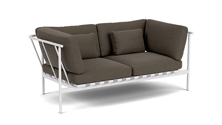 Barlow Tyrie Around Deep Seating Canapé 2 places accoudoirs alu avec coussins Armature Artic White Dark Taupe 10059V Laminé Waterproof