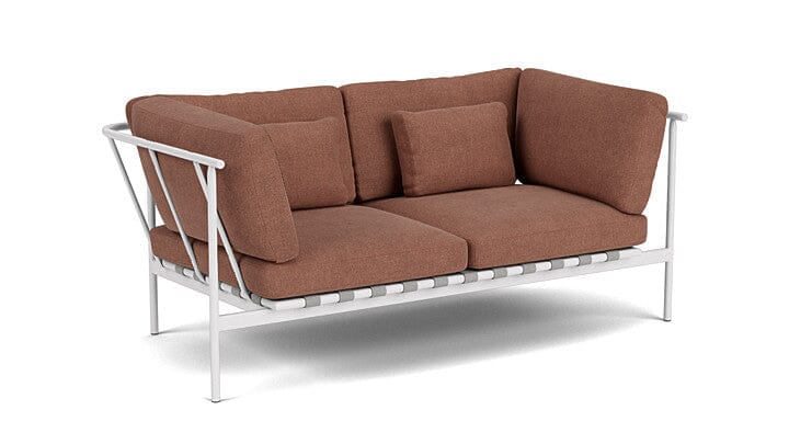 Barlow Tyrie Around Deep Seating Canapé 2 places accoudoirs alu avec coussins Armature Artic White Heritage Rust 18021V Laminé Waterproof