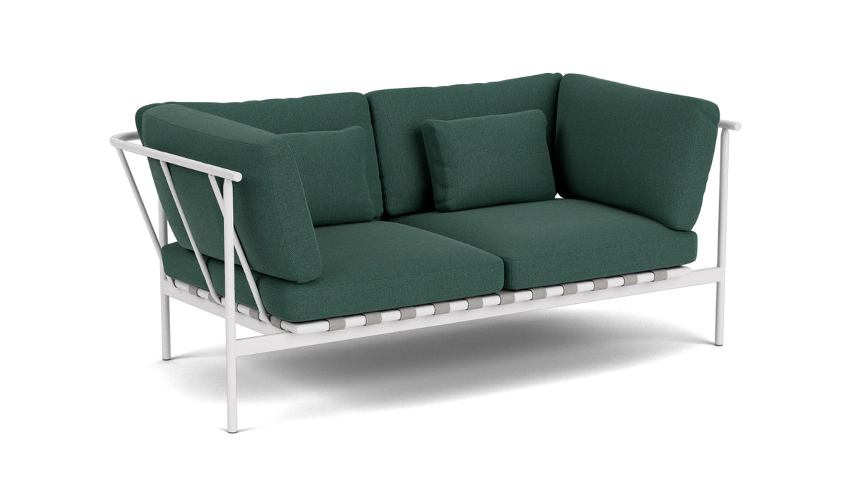 Barlow Tyrie Around Deep Seating Canapé 2 places accoudoirs alu avec coussins Armature Arctic White Natte Ivy 10232