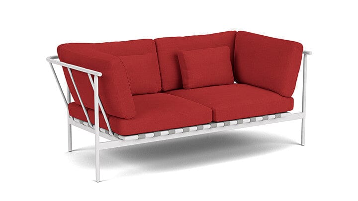 Barlow Tyrie Around Deep Seating Canapé 2 places accoudoirs alu avec coussins Armature Artic White Paris Red 3728V Laminé Waterproof