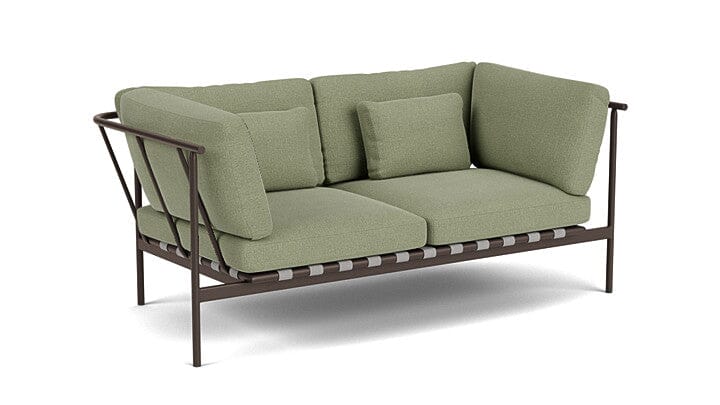 Barlow Tyrie Around Deep Seating Canapé 2 places accoudoirs alu avec coussins Armature Forge Grey Canvas Almond 3983V Laminé Waterproof