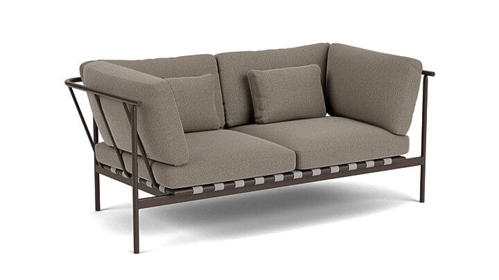 Barlow Tyrie Around Deep Seating Canapé 2 places accoudoirs alu avec coussins Armature Forge Grey Carbon Beige 10065V Laminé Waterproof