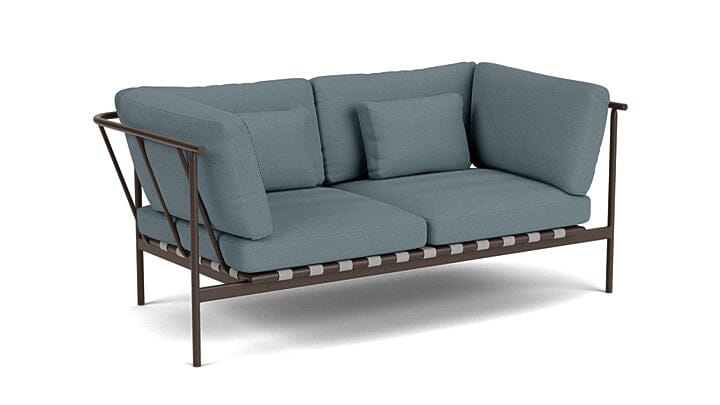 Barlow Tyrie Around Deep Seating Canapé 2 places accoudoirs alu avec coussins Armature Forge Grey Carbon Sky 10064V Laminé Waterproof