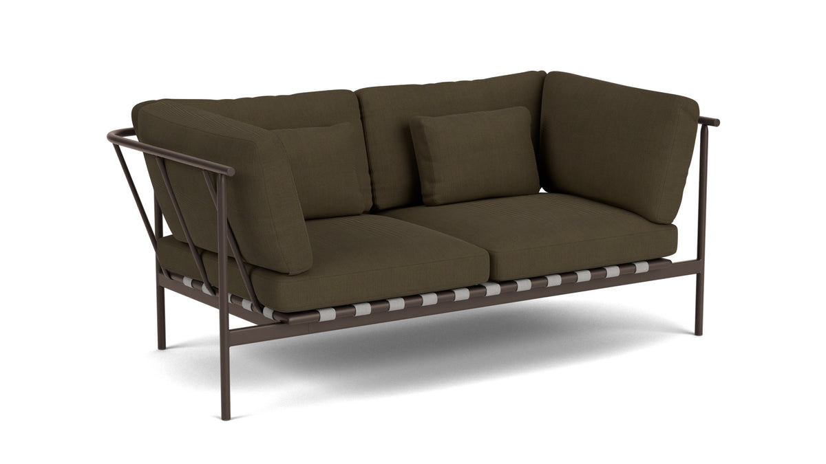 Barlow Tyrie Around Deep Seating Canapé 2 places accoudoirs alu avec coussins Armature Forge Grey Charcoal 3705
