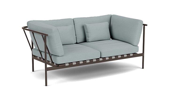 Barlow Tyrie Around Deep Seating Canapé 2 places accoudoirs alu avec coussins Armature Forge Grey Frosty Chine 10025V Laminé Waterproof