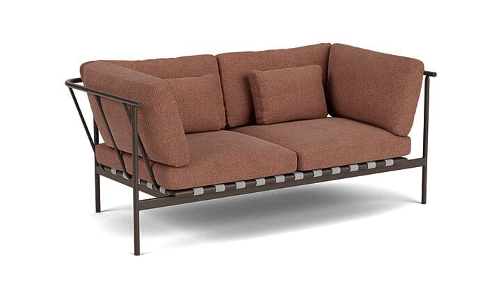 Barlow Tyrie Around Deep Seating Canapé 2 places accoudoirs alu avec coussins Armature Forge Grey Heritage Rust 18021V Laminé Waterproof