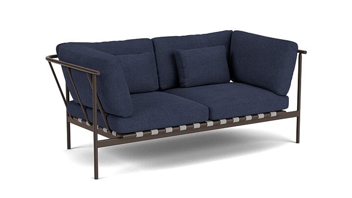 Barlow Tyrie Around Deep Seating Canapé 2 places accoudoirs alu avec coussins Armature Forge Grey Indigo 18017V Laminé Waterproof