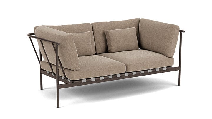 Barlow Tyrie Around Deep Seating Canapé 2 places accoudoirs alu avec coussins Armature Forge Grey Taupe 3729V Laminé Waterproof