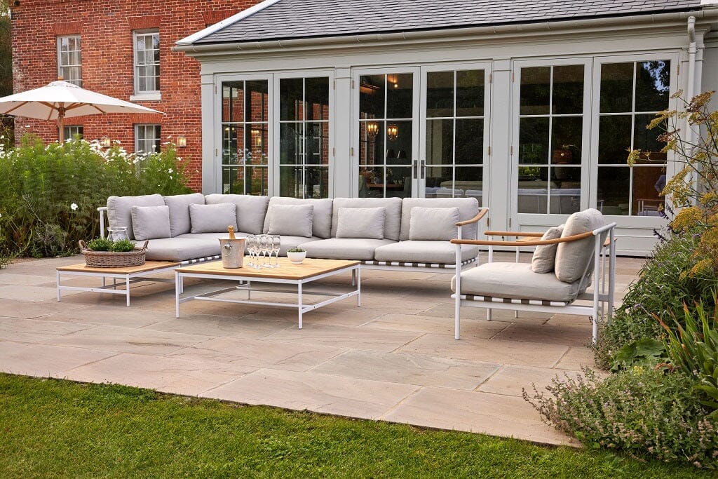 Barlow Tyrie Around Deep Seating Canapé 2 places accoudoirs teck avec coussins