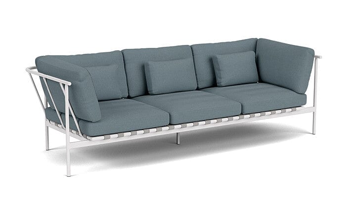 Barlow Tyrie Around Deep Seating Canapé 3 places accoudoirs alu avec coussins Armature Artic White Carbon Sky 10064V Laminé Waterproof