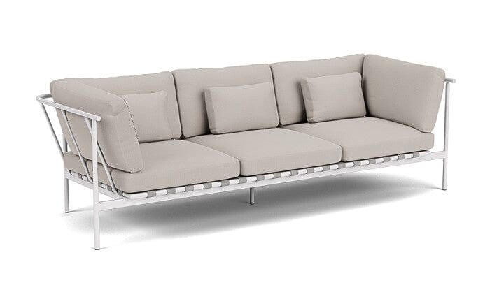 Barlow Tyrie Around Deep Seating Canapé 3 places accoudoirs alu avec coussins Armature Artic White Chalk 10152V Laminé Waterproof