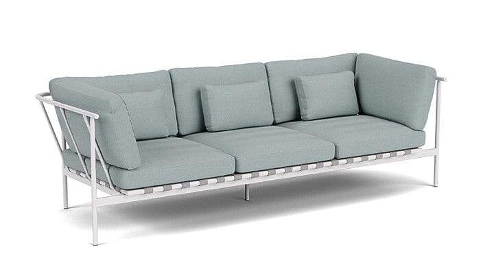 Barlow Tyrie Around Deep Seating Canapé 3 places accoudoirs alu avec coussins Armature Artic White Frosty Chine 10025V Laminé Waterproof