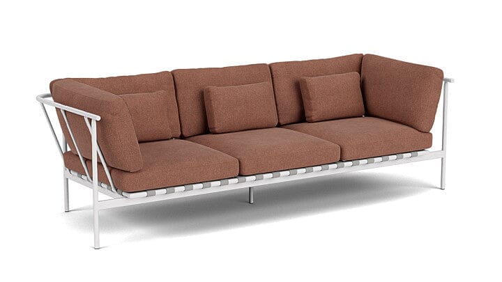 Barlow Tyrie Around Deep Seating Canapé 3 places accoudoirs alu avec coussins Armature Artic White Heritage Rust 18021V Laminé Waterproof