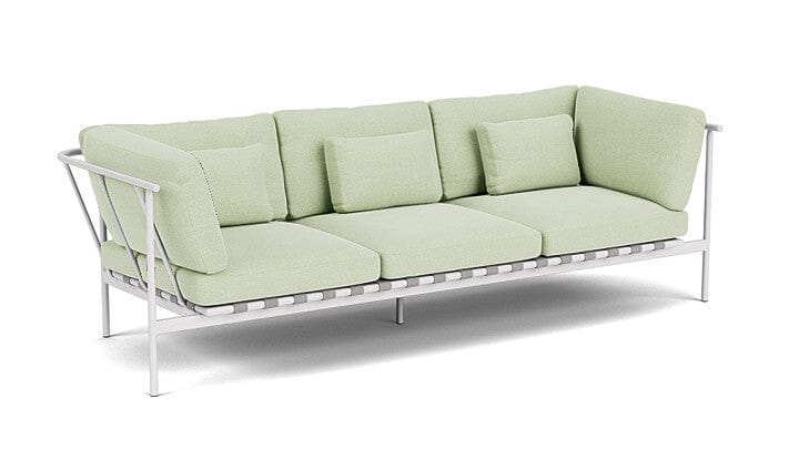 Barlow Tyrie Around Deep Seating Canapé 3 places accoudoirs alu avec coussins Armature Artic White Mint 3967V Laminé Waterproof