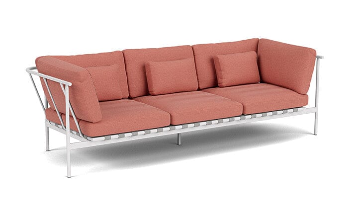 Barlow Tyrie Around Deep Seating Canapé 3 places accoudoirs alu avec coussins Armature Artic White Natte Flamingo 10234V Laminé Waterproof