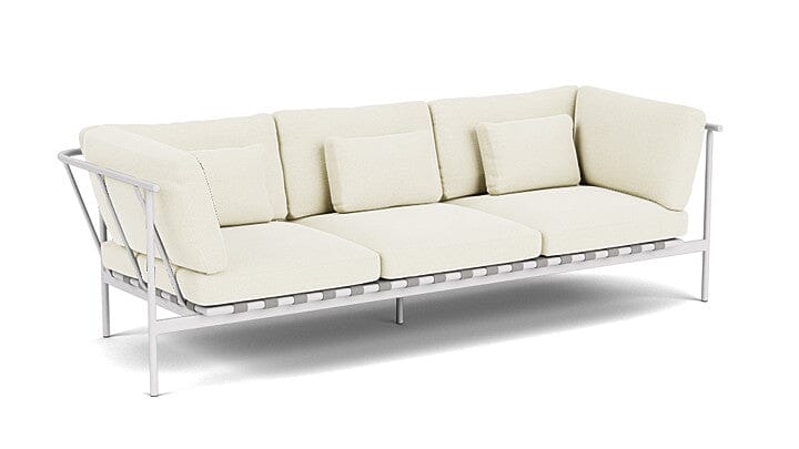 Barlow Tyrie Around Deep Seating Canapé 3 places accoudoirs alu avec coussins Armature Artic White Natural 5404V Laminé Waterproof