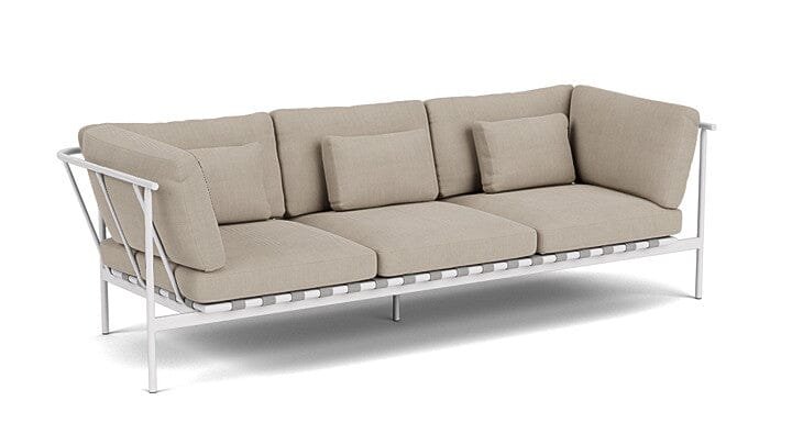 Barlow Tyrie Around Deep Seating Canapé 3 places accoudoirs alu avec coussins Armature Artic White Stone 3988V Laminé Waterproof