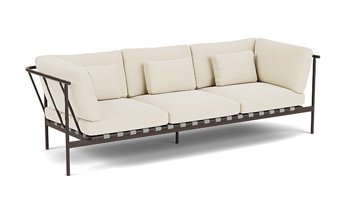 Barlow Tyrie Around Deep Seating Canapé 3 places accoudoirs alu avec coussins Armature Forge Grey Canvas 5453V Laminé Waterproof