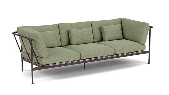 Barlow Tyrie Around Deep Seating Canapé 3 places accoudoirs alu avec coussins Armature Forge Grey Canvas Almond 3983V Laminé Waterproof