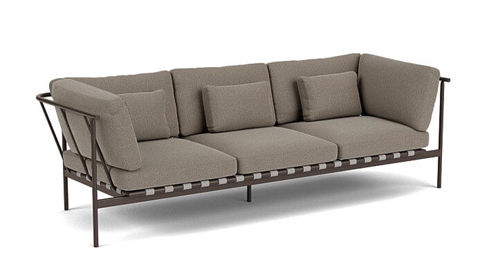 Barlow Tyrie Around Deep Seating Canapé 3 places accoudoirs alu avec coussins Armature Forge Grey Carbon Beige 10065V Laminé Waterproof