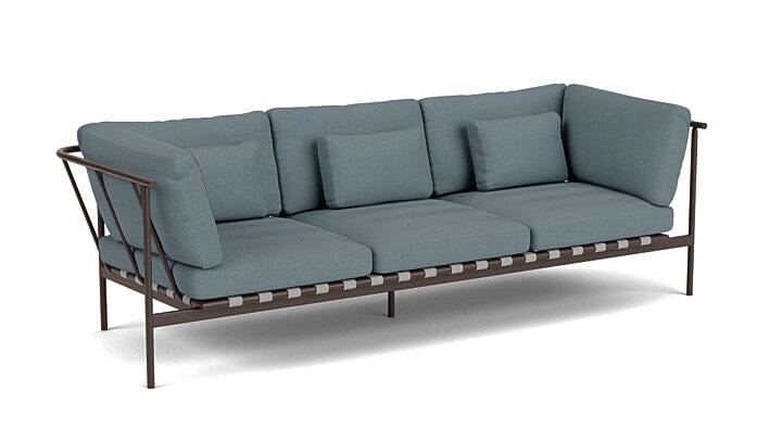 Barlow Tyrie Around Deep Seating Canapé 3 places accoudoirs alu avec coussins Armature Forge Grey Carbon Sky 10064V Laminé Waterproof