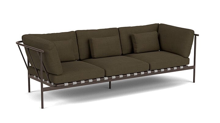 Barlow Tyrie Around Deep Seating Canapé 3 places accoudoirs alu avec coussins Armature Forge Grey Charcoal 3705V Laminé Waterproof