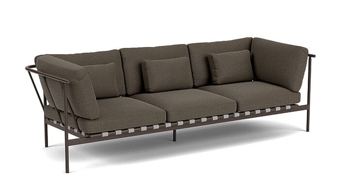 Barlow Tyrie Around Deep Seating Canapé 3 places accoudoirs alu avec coussins Armature Forge Grey Dark Taupe 10059V Laminé Waterproof