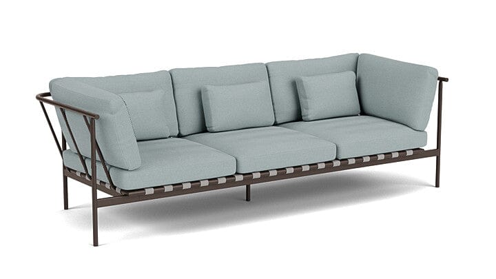 Barlow Tyrie Around Deep Seating Canapé 3 places accoudoirs alu avec coussins Armature Forge Grey Frosty Chine 10025V Laminé Waterproof