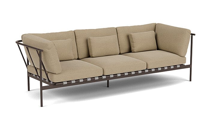 Barlow Tyrie Around Deep Seating Canapé 3 places accoudoirs alu avec coussins Armature Forge Grey Heather Beige 5476V Laminé Waterproof