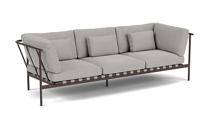 Barlow Tyrie Around Deep Seating Canapé 3 places accoudoirs alu avec coussins Armature Forge Grey Lead Chine 3756V Laminé Waterproof