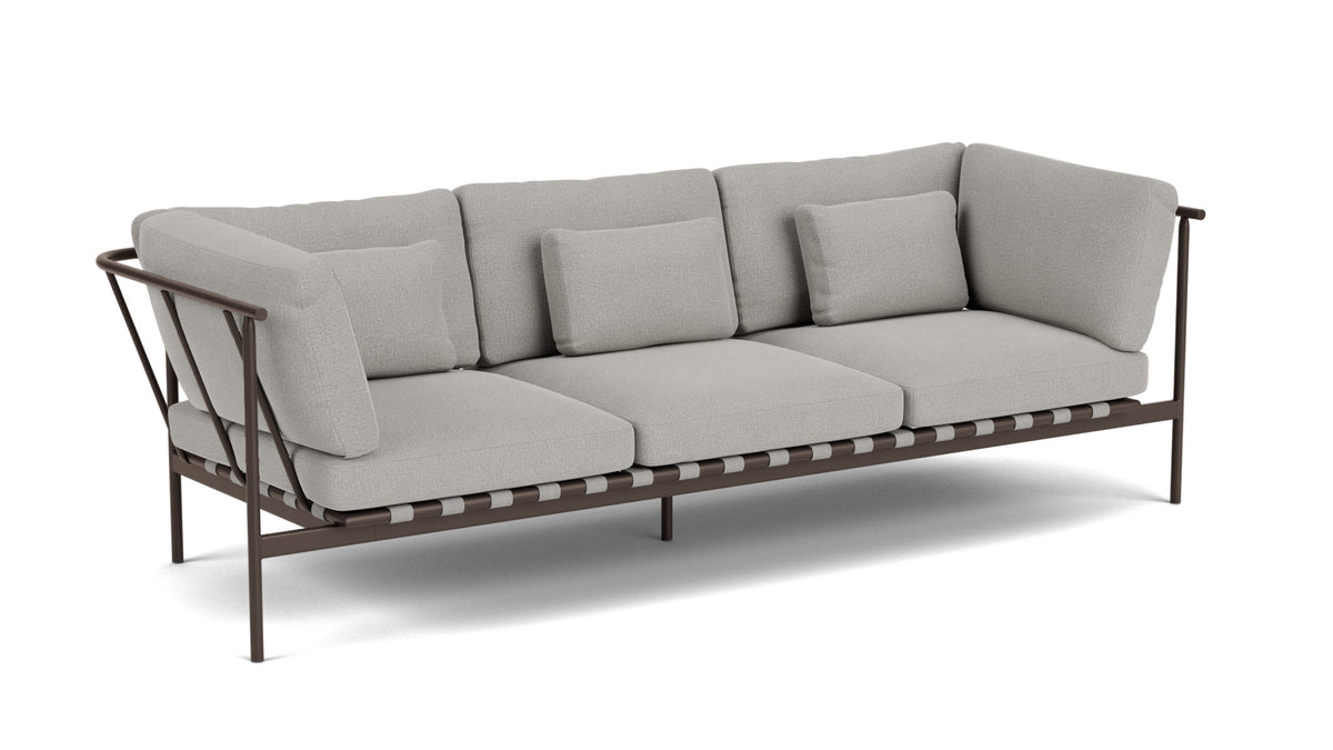 Barlow Tyrie Around Deep Seating Canapé 3 places accoudoirs alu avec coussins Armature Forge Grey Lead Chine 3756