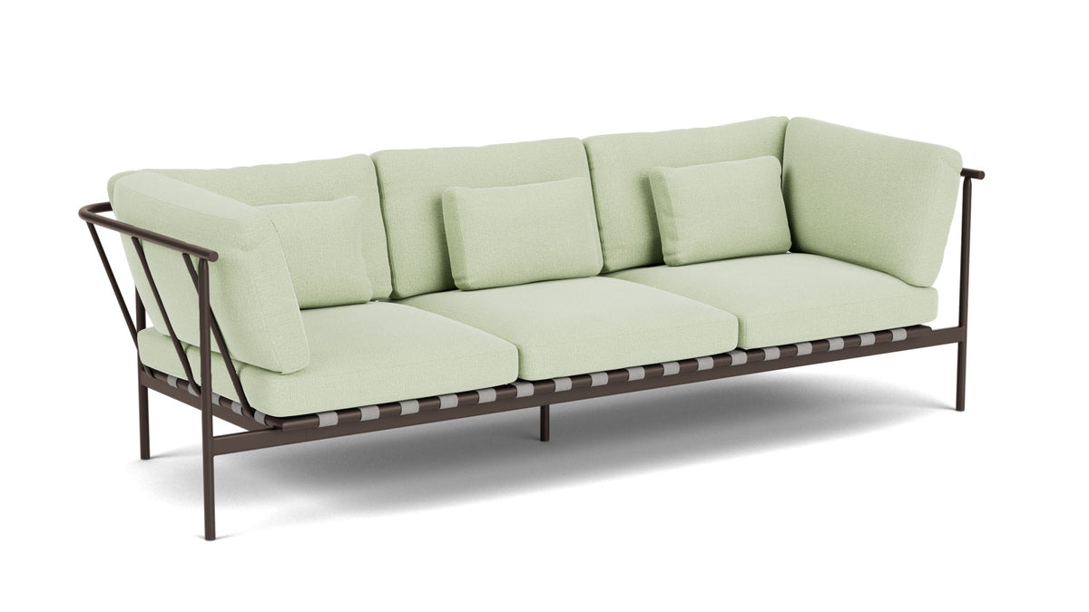 Barlow Tyrie Around Deep Seating Canapé 3 places accoudoirs alu avec coussins Armature Forge Grey Mint 3967