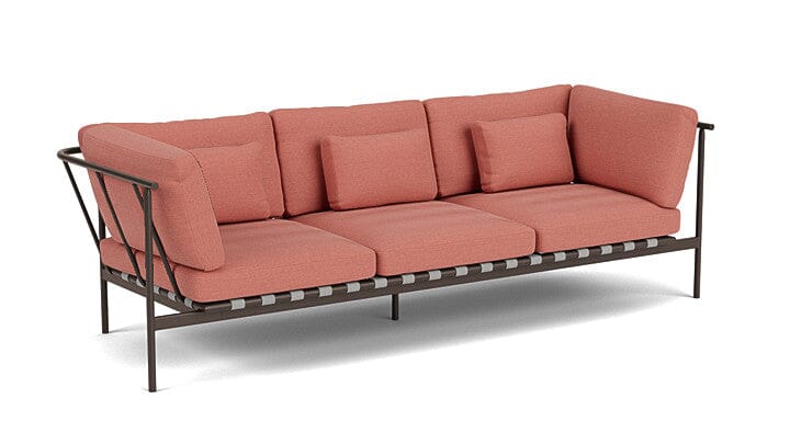 Barlow Tyrie Around Deep Seating Canapé 3 places accoudoirs alu avec coussins Armature Forge Grey Natte Flamingo 10234V Laminé Waterproof