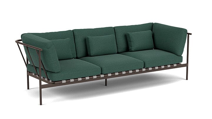 Barlow Tyrie Around Deep Seating Canapé 3 places accoudoirs alu avec coussins Armature Forge Grey Natte Ivy 10232