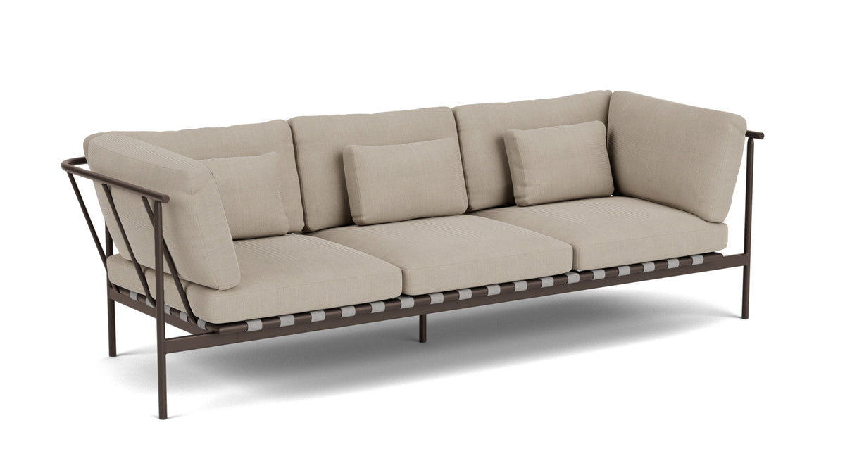 Barlow Tyrie Around Deep Seating Canapé 3 places accoudoirs alu avec coussins Armature Forge Grey Stone 3988