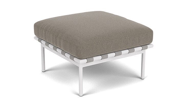 Barlow Tyrie Around Deep Seating Repose-pieds avec coussin Armature Artic White Carbon Beige 10065V Laminé Waterproof
