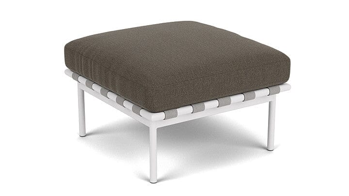 Barlow Tyrie Around Deep Seating Repose-pieds avec coussin Armature Artic White Dark Taupe 10059V Laminé Waterproof