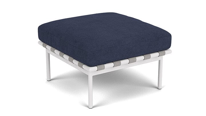 Barlow Tyrie Around Deep Seating Repose-pieds avec coussin Armature Artic White Indigo 18017V Laminé Waterproof