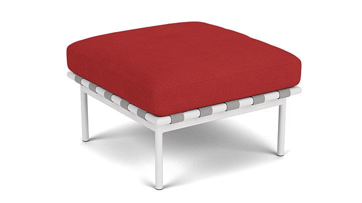 Barlow Tyrie Around Deep Seating Repose-pieds avec coussin Armature Artic White Paris Red 3728V Laminé Waterproof