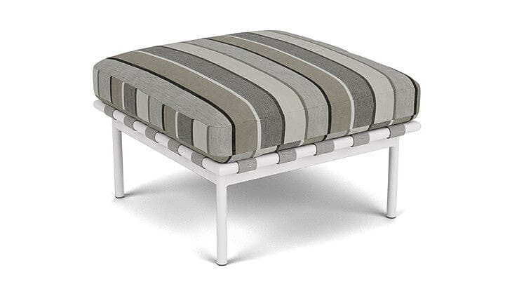 Barlow Tyrie Around Deep Seating Repose-pieds avec coussin Armature Artic White Quadri Grey 3778V Laminé Waterproof