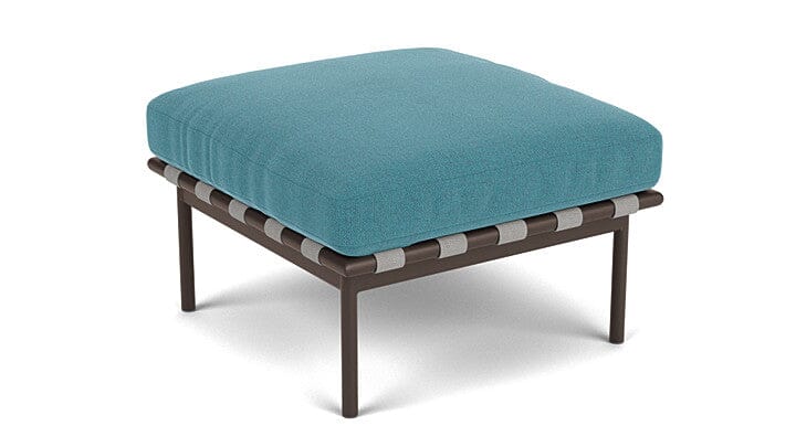 Barlow Tyrie Around Deep Seating Repose-pieds avec coussin Armature Forge Grey Adriatic Blue 3941V Laminé Waterproof